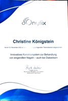 Onyfix Nagelkorrektur Urkunde Onyfix Nagelkorrektur